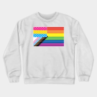 Pansexual Pride Progressive American Flag Crewneck Sweatshirt